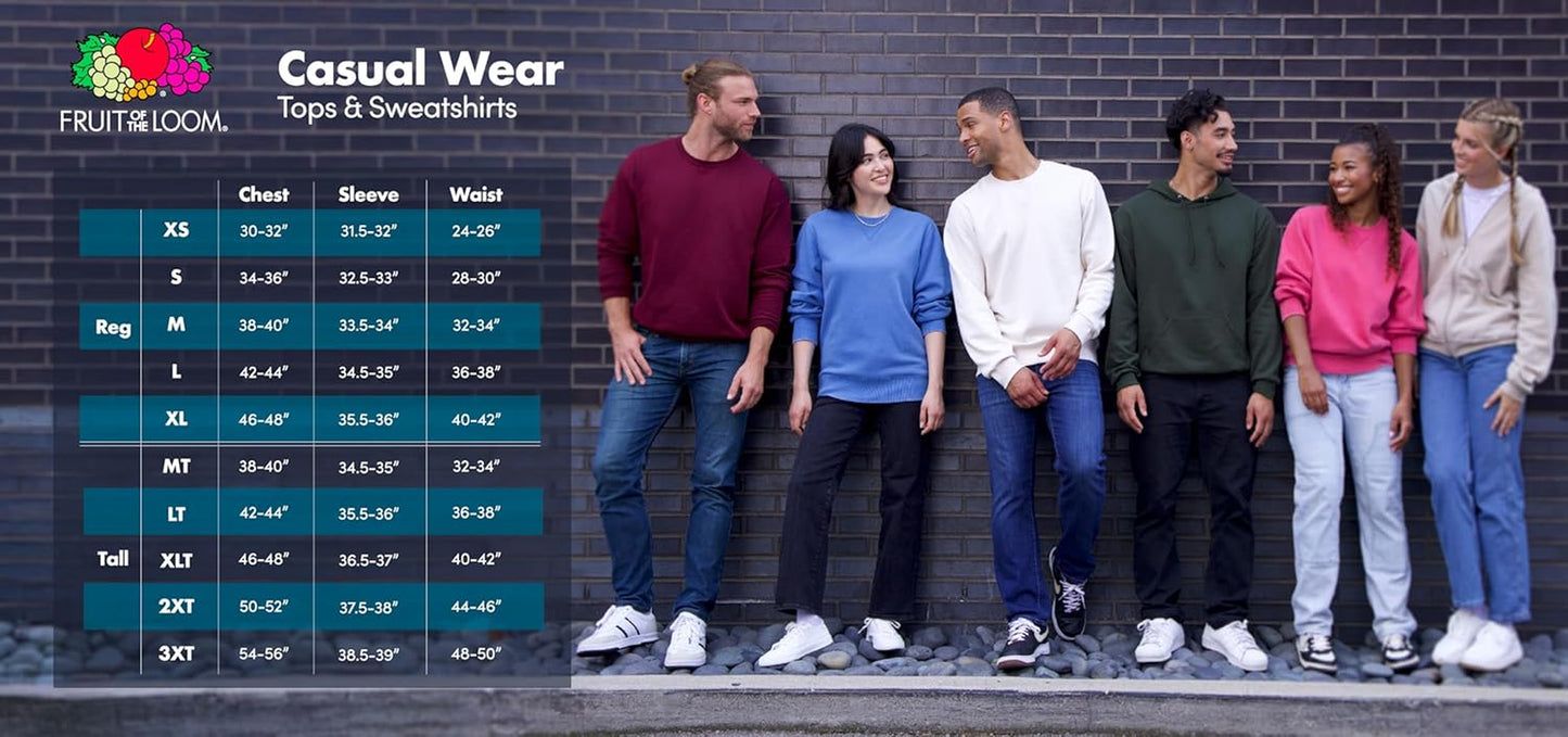 Men's Eversoft Fleece Crewneck Sweatshirts - Moisture-Wicking and Breathable, Available in Sizes S-4X