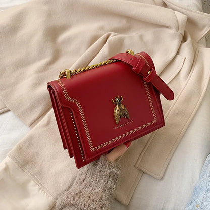 CGCBAG Women's Luxury Handbag 2024 - Retro Bee Design, High-Quality Leather Shoulder and Crossbody Bag